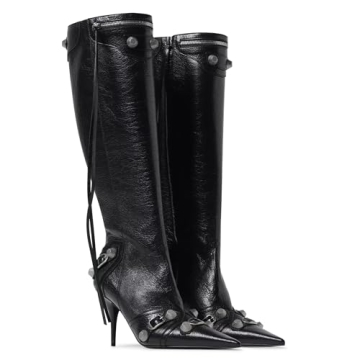 VOMIRA Knee High Boots with Rivets and Tassels for Style