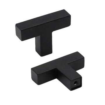 Goldenwarm Black Square Knobs Pack of 5 for Stylish Cabinets