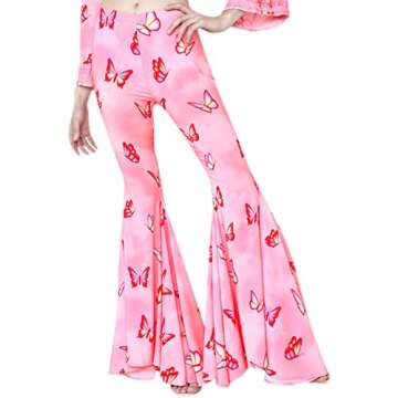 Women’s High Waist Rave Mesh Sheer Pants Flared Bell Bottom Pants for Rave Festival Dance Clubwear