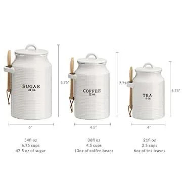 Barnyard Designs Kitchen Canister Set - Rustic Ceramic Jars