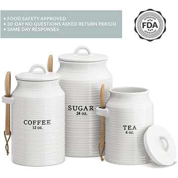 Barnyard Designs Kitchen Canister Set - Rustic Ceramic Jars