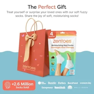 ZenToes Sleep Socks with Vitamin E for Dry Heels - 2 Pair