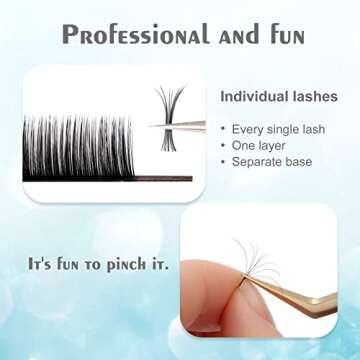 DF Lash Extension Volume Lashes - Professional Quality Soft Matte Black Individual Eyelashes