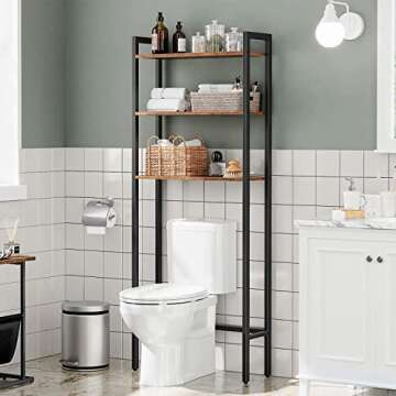 HOOBRO Over The Toilet Storage, 3-Tier Over Toilet Bathroom Organizer, Over The Toilet Shelf, Space ...