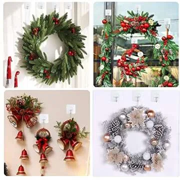 Fotosnow Adhesive Hooks Heavy Duty Wall Hooks 15lbs(Max) Reusable Seamless Transparent Shower Hooks ...