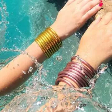 ATIMIGO Lightweight Glitter Jelly Bangle Bracelets Set