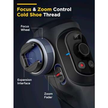 AOCHUAN S2 Smartphone Gimbal Stabilizer Professional Industry-Standard 3-Axis Gimble Extendable Rod Fill Light Gimble for iPhone&Android,Vlogging TikTok YouTube Video Recording