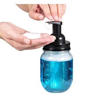 Amolliar Mason Jar Foaming Soap Dispenser Set - Rustic Charm