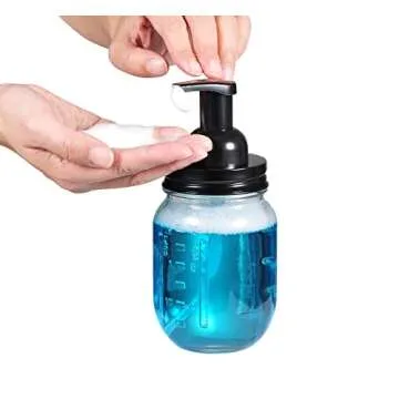 Amolliar Mason Jar Foaming Soap Dispenser Set - Rustic Charm