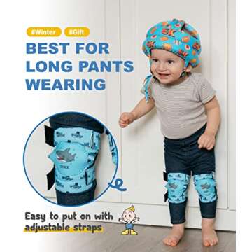 Simply Kids Adjustable Baby Crawling Knee Pads for Toddlers