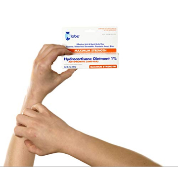 Globe Hydrocortisone Maximum Strength Transparent Ointment 1%,1 oz | Anti-Itch Topical Ointment for Redness, Swelling, Itching, Rash, Dermatitis, Bug/Mosquito Bites, Eczema, Hemorrhoids & More