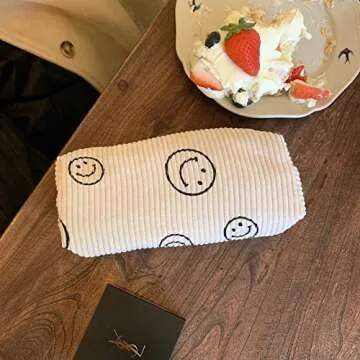 Smile Pencil Pen Case Office Large Storage High Capacity Bag Pouch Holder Box Organizer Makeup Pouch...