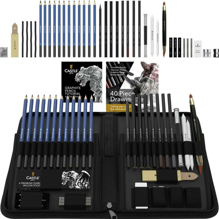 40-Piece Graphite Drawing Pencil & Sketch Set