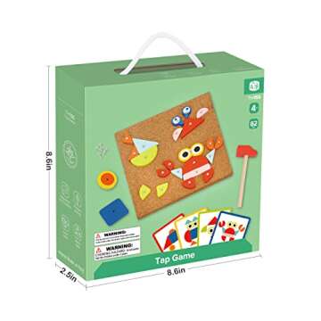 TOOKYLAND Fine Motor Toys, Toy Hammer and Nails Game is Montessori Toys That Exercise Children's Hands-on Skills and Develop Their Imagination for Kids