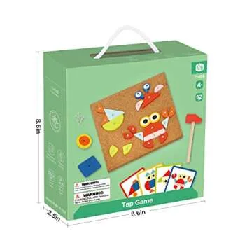 TOOKYLAND Fine Motor Toys, Toy Hammer and Nails Game is Montessori Toys That Exercise Children's Hands-on Skills and Develop Their Imagination for Kids