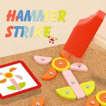 TOOKYLAND Fine Motor Toys, Toy Hammer and Nails Game is Montessori Toys That Exercise Children's Hands-on Skills and Develop Their Imagination for Kids