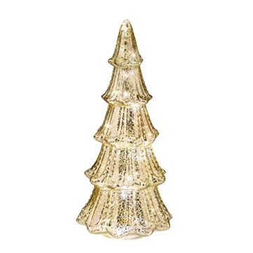 Elegant Mercury Glass Christmas Tree with Timer