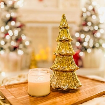 Elegant Mercury Glass Christmas Tree with Timer