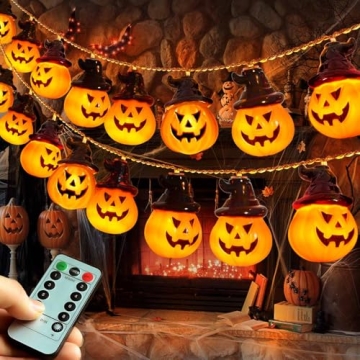 2024 Battery Pumpkin Lights for Halloween Decorations