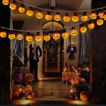 2024 Battery Pumpkin Lights for Halloween Decorations