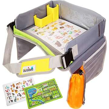 Bulabee Kids Travel Tray for Car Seat, Perfect Toddler Activity Play Organizer for Toys & Games, Hol...