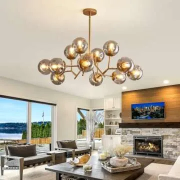 UOFUS 12-Light Glass Globe Sputnik Chandelier Modern Lighting