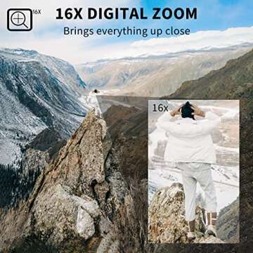 VJIANGER 4K Digital Camera 48MP Vlogging Camera for YouTube with 3.0’’ 180° Flip Screen, WiFi, 16X Digital Zoom, 52MM Wide Angle & Macro Lens, 2 Rechargeable Batteries, 32GB Micro SD Card(Gold)