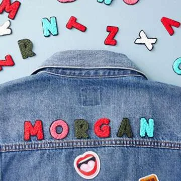 Bright Creations 52 Pieces Iron On Letters for Clothing, 2 Sets A-Z Chenille Letter Patches for Jackets & Denim, 5 Colors (1 Inch)