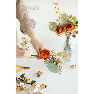 Ling's Moment Artificial Greenery Stems Box Set, 53pcs with 7 Kinds of Faux Greenery Picks for DIY B...