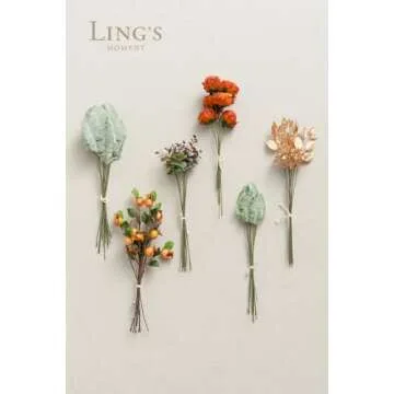 Ling's Moment Artificial Greenery Stems Box Set, 53pcs with 7 Kinds of Faux Greenery Picks for DIY Bridal Bouquets Wedding Floral Arrangement Table Centerpieces, Terracotta & Green