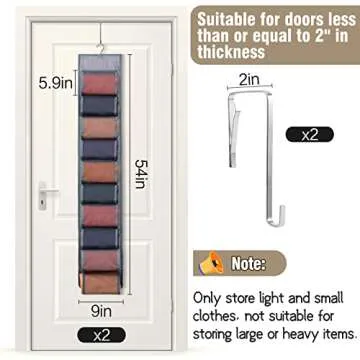 Aulock 2 Pack Legging Storage Organizer- Hanging Closet Organizer System Clothes Closets Holder with 20 Roll Independent Compartments for Yoga Leggings T-Shirts Bras Socks Pants Tank Top Towel(Grey)