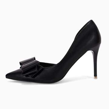 Stylish Womens Bow Heels Pointed Toe Slip-On Pumps