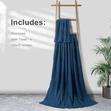 Extra Large Microfiber Bath Towels Set - Quick Dry, Super Soft