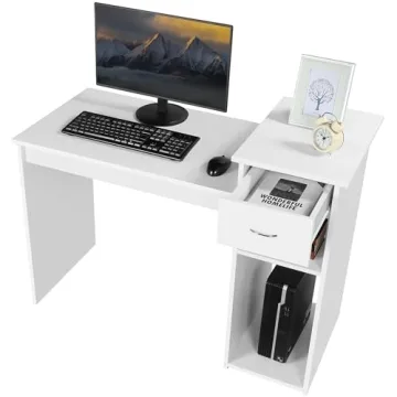 Topeakmart Small White Computer Desk for Home Office