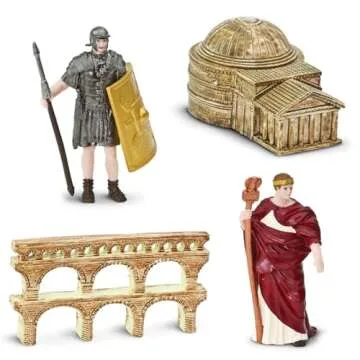 Safari Ltd. Ancient Rome Super Toob - Mini Figurines: Gladiator, Noblewoman, Centurion, Senator, Caesar, Emperor, Colosseum, Aqueduct, Pantheon & More - Educational Toy for Boys, Girls & Kids 3+