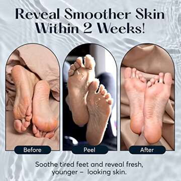 SUTERA Smoothing Foot Peel Mask Socks, Relaxing Home Foot Spa and Self Care Foot Mask Treatment with Exfoliator Serum in Disposable Socks, Visible Skin Peeling, No Scrubbing (2 Pairs in Every Pack)