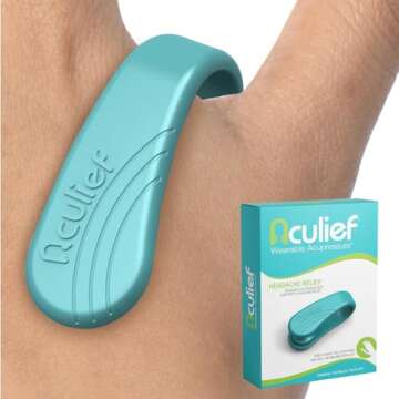 Aculief 1-Pack Wearable Natural Acupressure Support for Relaxation, Headache, Migraine, Stress Allev...