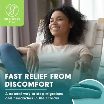 Aculief 1-Pack Wearable Natural Acupressure Support for Relaxation, Headache, Migraine, Stress Alleviation & Tension Relief, Soothes Muscle Pain Simple & Effective (Regular/Teal)