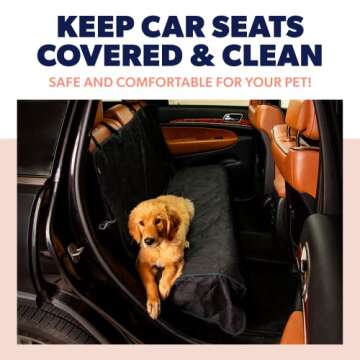 Active Pets Dog Car Seat Cover for Back Seat, Waterproof Vehicle Protector, Durable Scratch Proof No...