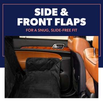 Active Pets Dog Car Seat Cover for Back Seat, Waterproof Vehicle Protector, Durable Scratch Proof Nonslip Pet Protection, Machine Washable, Black