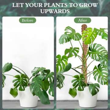 Moss Pole for Plants Monstera - 47 Inch Plant Stakes for Indoor, Moss Poles for Climbing Plants, Han...