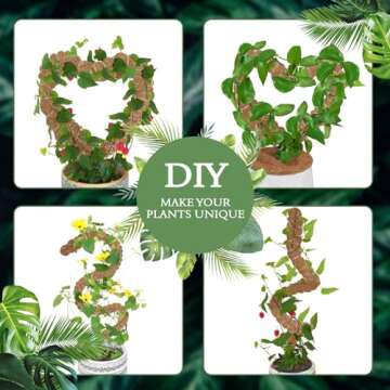 Moss Pole for Plants Monstera - 47 Inch Plant Stakes for Indoor, Moss Poles for Climbing Plants, Handmade Coco Coir Pole Plant Support for Creeper Plants Grow Upwards（Winding）