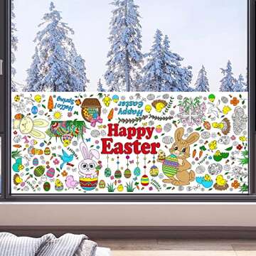 OHOME Easter Giant Coloring Tablecloth for Kids Crafts