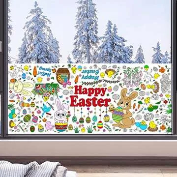 OHOME Easter Giant Coloring Tablecloth for Kids Crafts