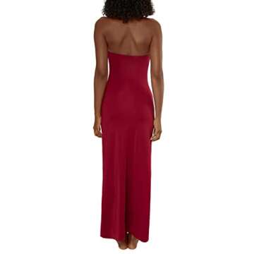 Argeousgor Women 3D Flowers Halter Dress Floral Fringed Long Dress Y2k Sleeveless Open Back Tassels Dress Sheer Tulle Dresses, G-red