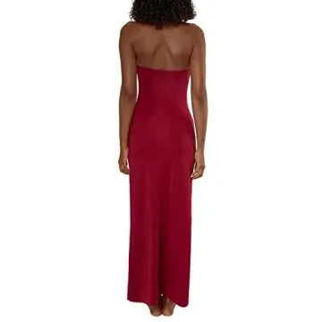 Argeousgor Women 3D Flowers Halter Dress Floral Fringed Long Dress Y2k Sleeveless Open Back Tassels Dress Sheer Tulle Dresses, G-red