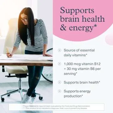 Youtheory B12B6 - Vegan Vitamin B6 & Vitamin B12 - Offers Brain Health, Energy & Immunity Support* - Dairy, Soy & Gluten Free - 60 Vegetarian Capsules