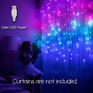 Purple Ombre LED String Lights - Perfect for Teen Room Decor