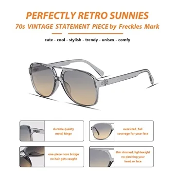Freckles Mark Vintage Retro 70s Aviator Sunglasses for All