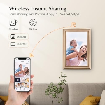 WiFi Digital Picture Frame 10.1Inch IPS 1280x800HD Cloud Smart Digital Photo Frame,16GB Storage, Wall Mountable, Auto-Rotate, Share Photos via App, Send Photos from Anywhere